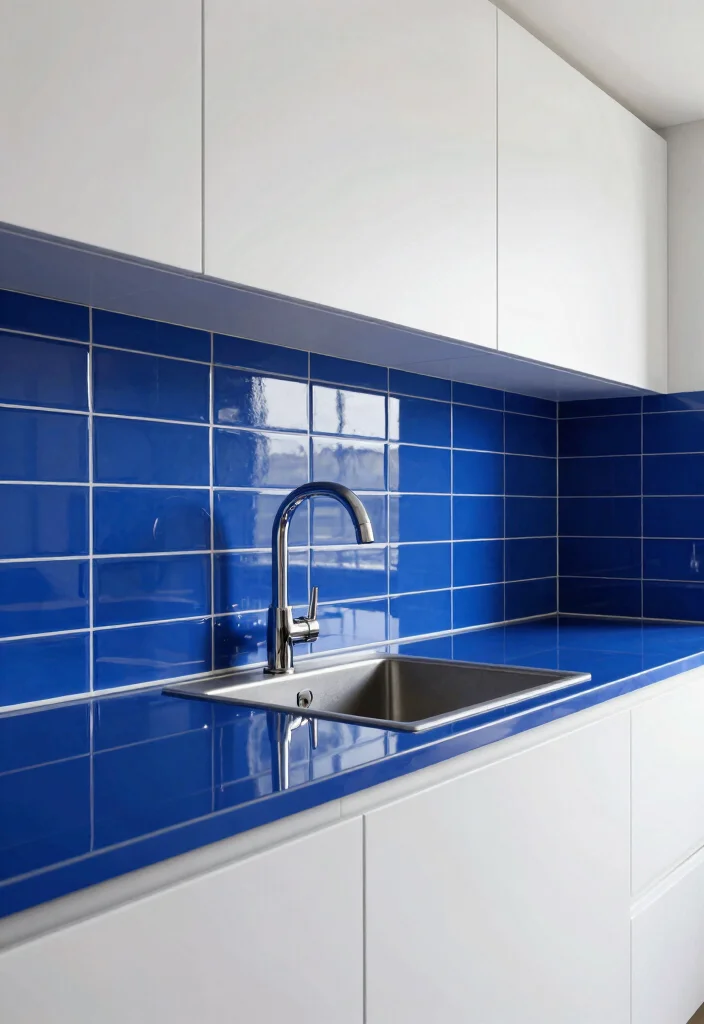 16 Kitchen Sink Tiles Ideas That Add Texture - 11. Glossy Finish Tiles 1