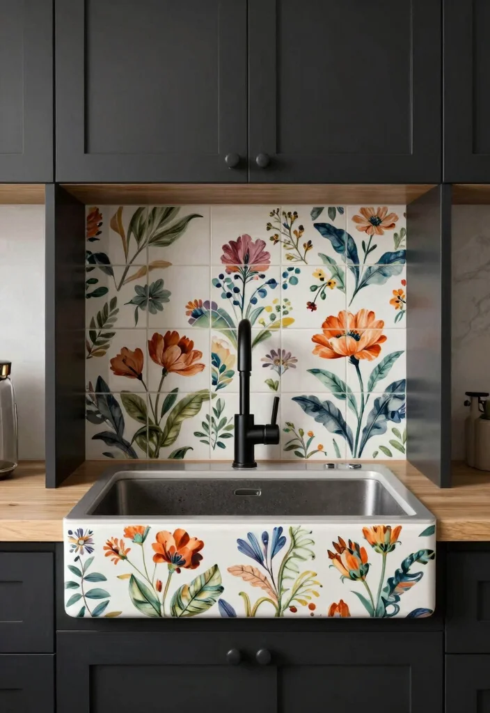 16 Kitchen Sink Tiles Ideas That Add Texture - 14. Custom Printed Tiles 1