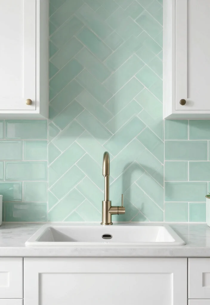 16 Kitchen Sink Tiles Ideas That Add Texture - 9. Subway Tiles with a Twist 1