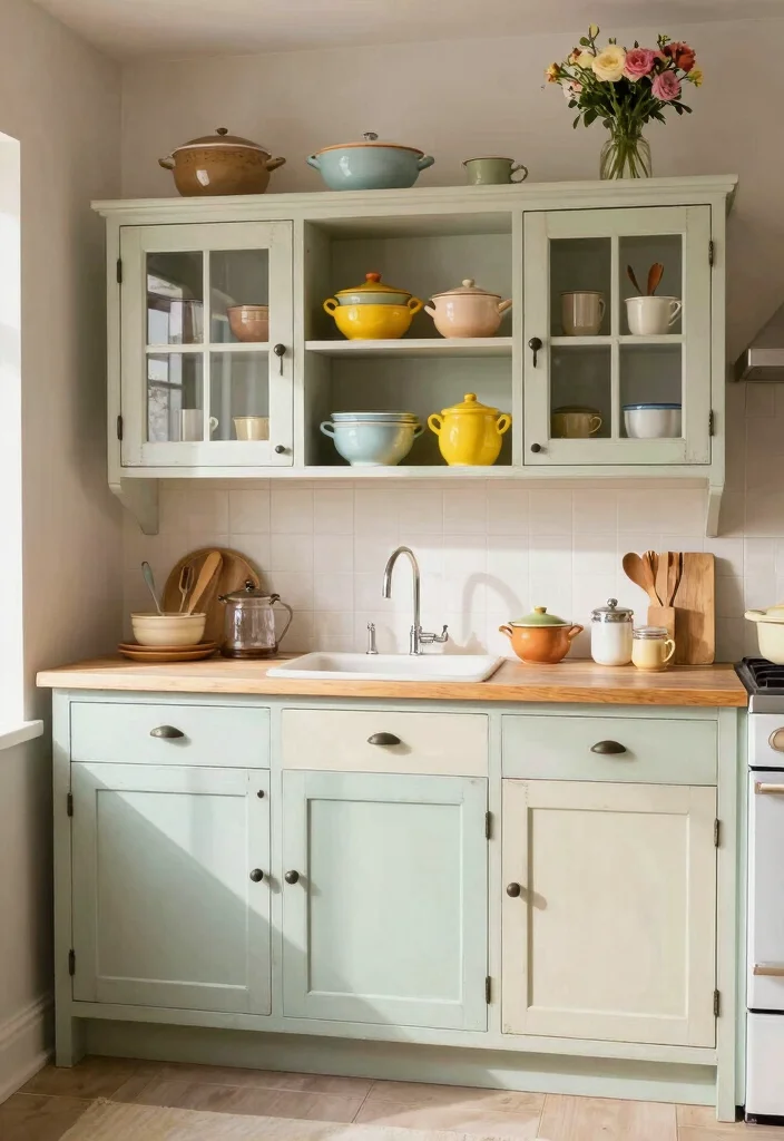 16 Movable Kitchen Cabinets Ideas With Flexible Design 5 16 Movable Kitchen Cabinets Ideas With Flexible Design - 5. Vintage-Style Movable Cabinets 1