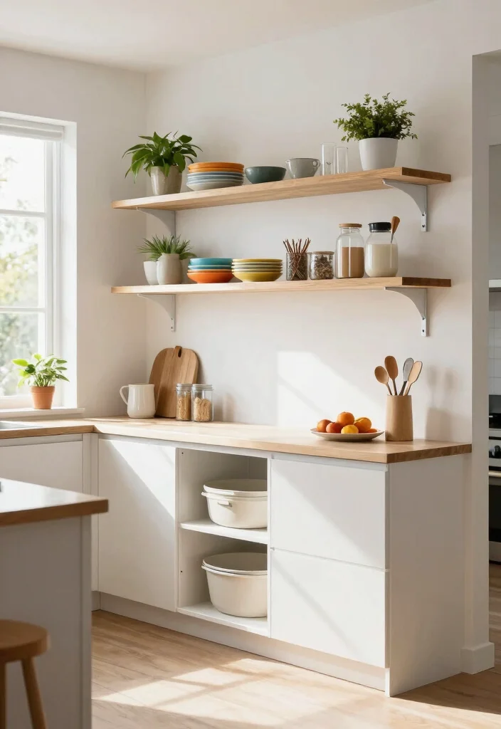 16 Movable Kitchen Cabinets Ideas With Flexible Design 8 16 Movable Kitchen Cabinets Ideas With Flexible Design - 8. Open Shelving with Movable Cabinets 1