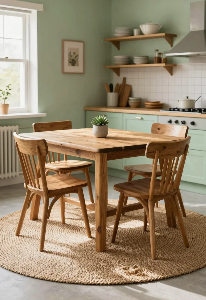 16 Round Rug Under Kitchen Table Ideas That Add Cozy Texture - 1. Braided Jute Round Rug 1