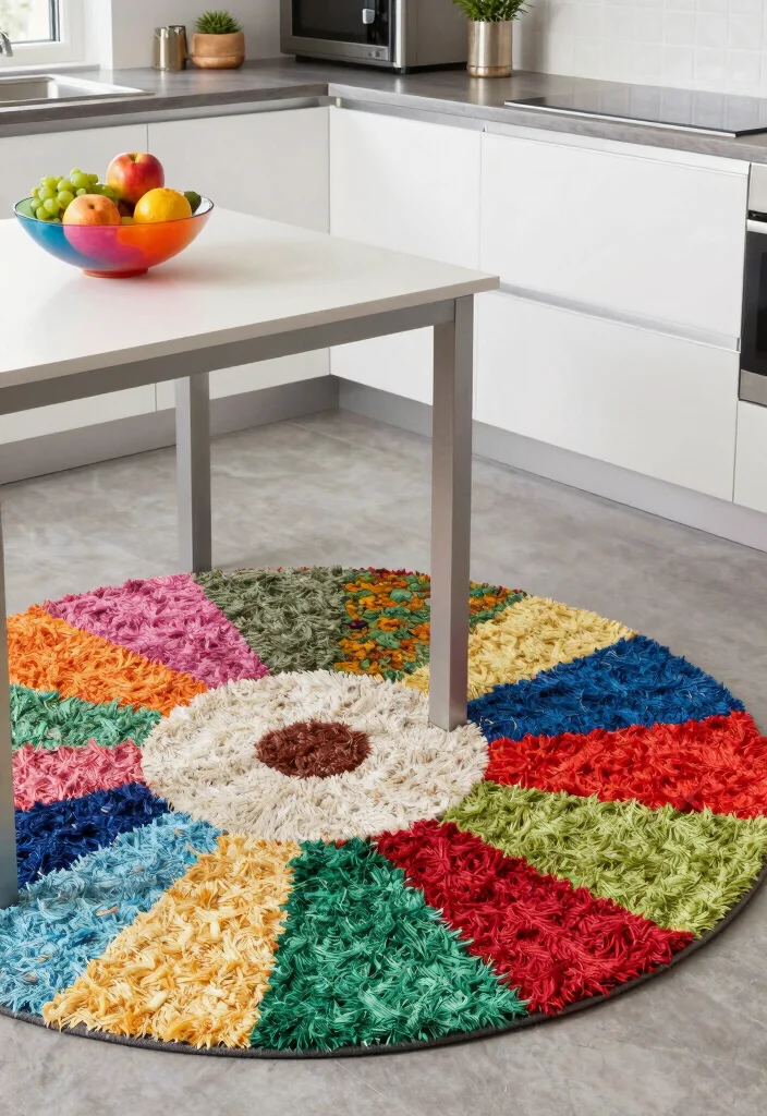 16 Round Rug Under Kitchen Table Ideas That Add Cozy Texture - 4. Recycled Materials Round Rug 1