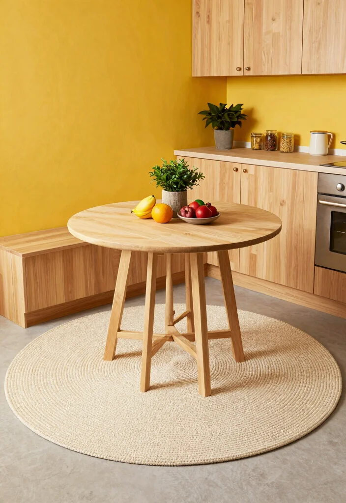 16 Round Rug Under Kitchen Table Ideas That Add Cozy Texture - 6. Chenille Round Rug 1