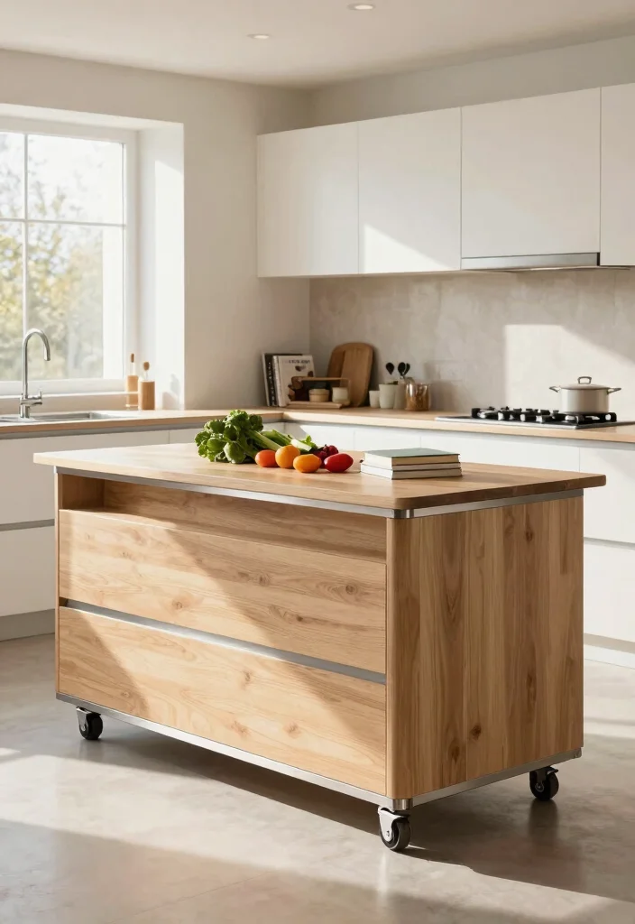 16 Small Kitchen Islands Ideas That Save Space 1 16 Small Kitchen Islands Ideas That Save Space - 1. Sleek Rolling Island 1