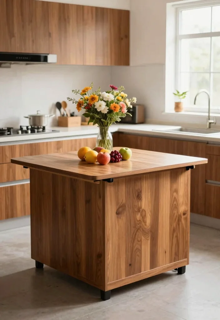 16 Small Kitchen Islands Ideas That Save Space 2 16 Small Kitchen Islands Ideas That Save Space - 2. Foldable Island Table 1