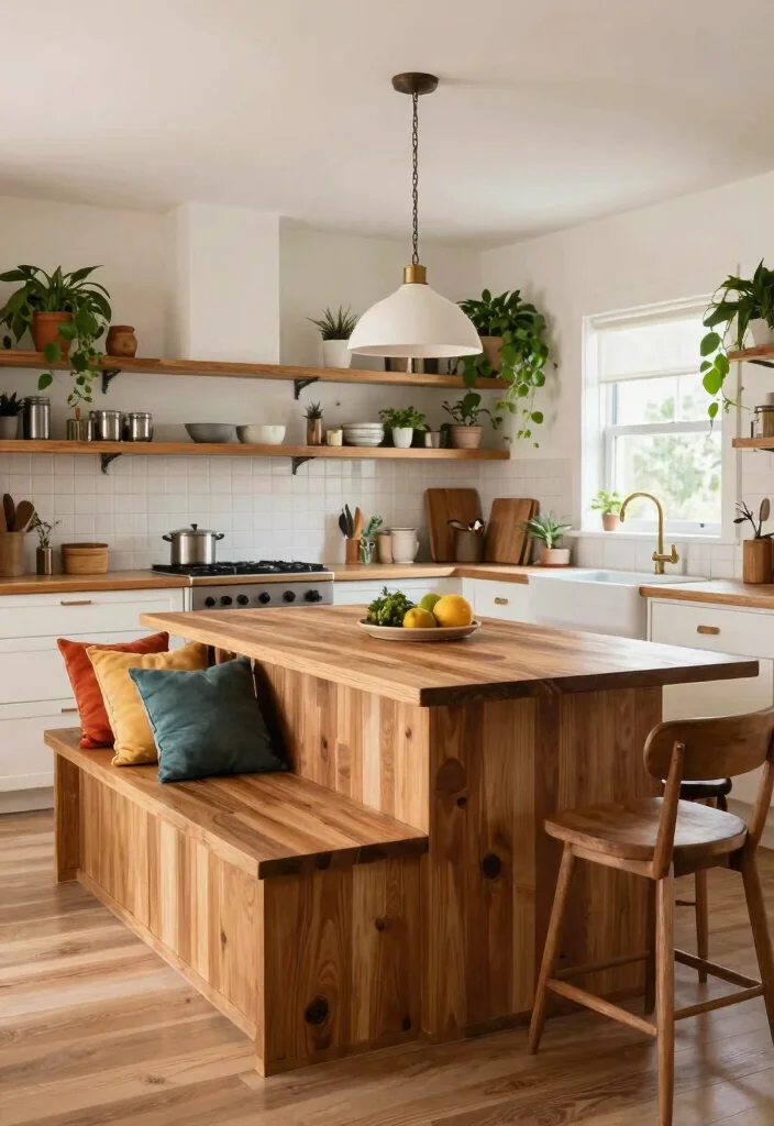 16 Small Kitchen Islands Ideas That Save Space 4 16 Small Kitchen Islands Ideas That Save Space - 4. Built-In Bench Island 1