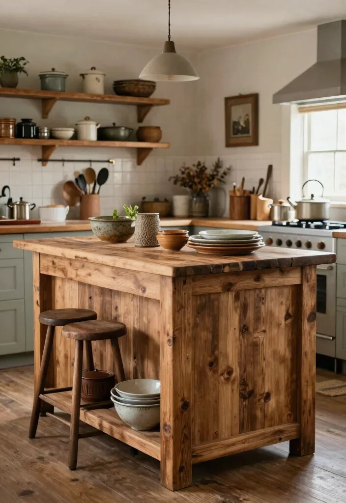 16 Small Kitchen Islands Ideas That Save Space 6 16 Small Kitchen Islands Ideas That Save Space - 6. Rustic Wood Island 1