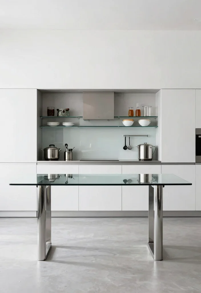 16 Small Kitchen Islands Ideas That Save Space 7 16 Small Kitchen Islands Ideas That Save Space - 7. Glass-Top Island 1