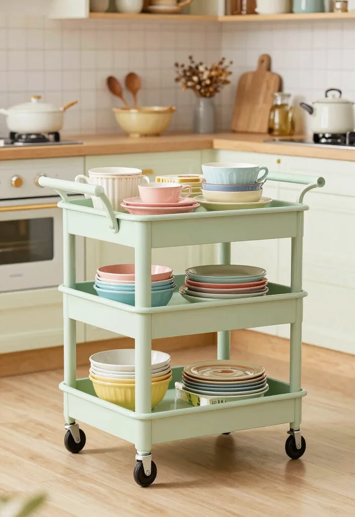 16 Small Kitchen Islands Ideas That Save Space 9 16 Small Kitchen Islands Ideas That Save Space - 9. Vintage Cart Island 1