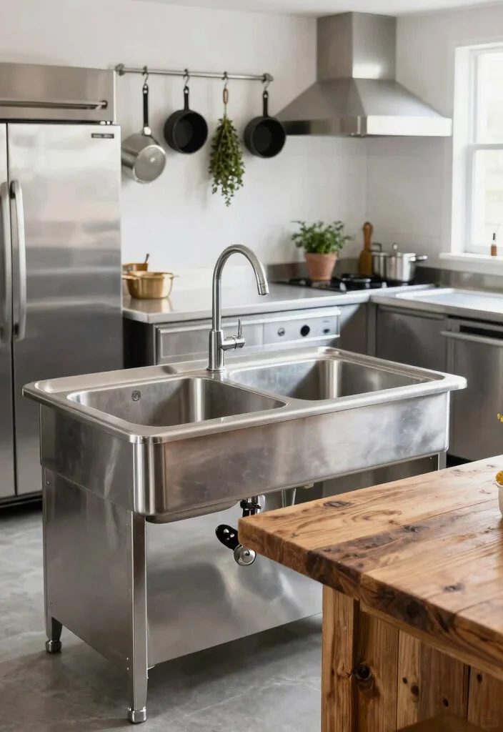 16 Types of Kitchen Sinks Ideas to Match Your Style 10 16 Types of Kitchen Sinks Ideas to Match Your Style - 10. Commercial-Style Sinks for Serious Cooks 1