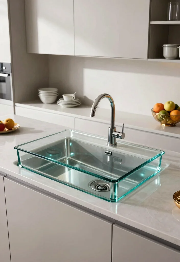 16 Types of Kitchen Sinks Ideas to Match Your Style 13 16 Types of Kitchen Sinks Ideas to Match Your Style - 13. Glass Sinks for a Modern Twist 1