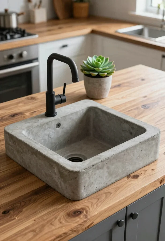 16 Types of Kitchen Sinks Ideas to Match Your Style 3 16 Types of Kitchen Sinks Ideas to Match Your Style - 3. Eco-Friendly Concrete Sinks 1