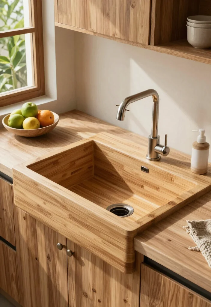 16 Types of Kitchen Sinks Ideas to Match Your Style 9 16 Types of Kitchen Sinks Ideas to Match Your Style - 9. Stylish and Sustainable Bamboo Sinks 1