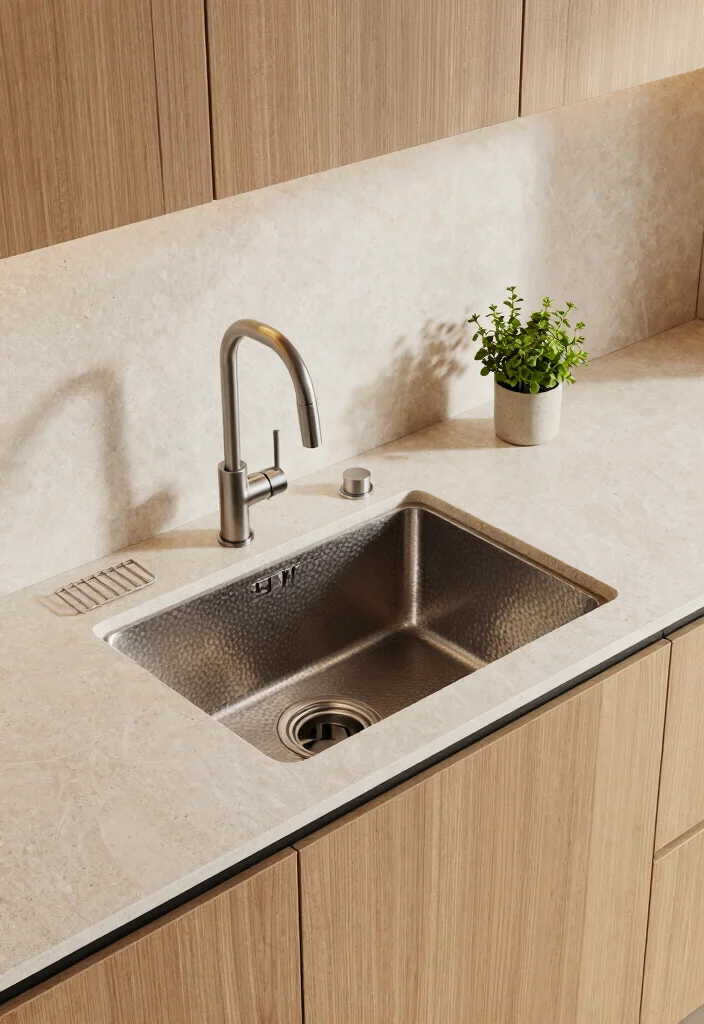 16 Under Mount Kitchen Sink Ideas With Clean Finish - 10. Textured Surfaces 1