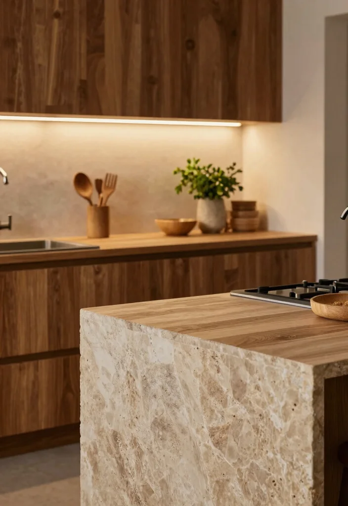 16 Warm Natural Charm Wood Countertops Kitchen Ideas Trending in 2026 13 16 Warm Natural Charm Wood Countertops Kitchen Ideas Trending in 2026 - 13. Warm Wood and Stone Combinations 1