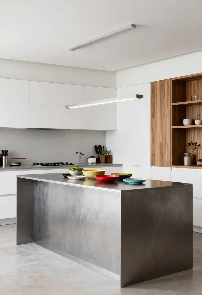 16 White Kitchen Dark Island Ideas With Bold Balance - 16. Steel Grey Island with White Surrounding Elements 1
