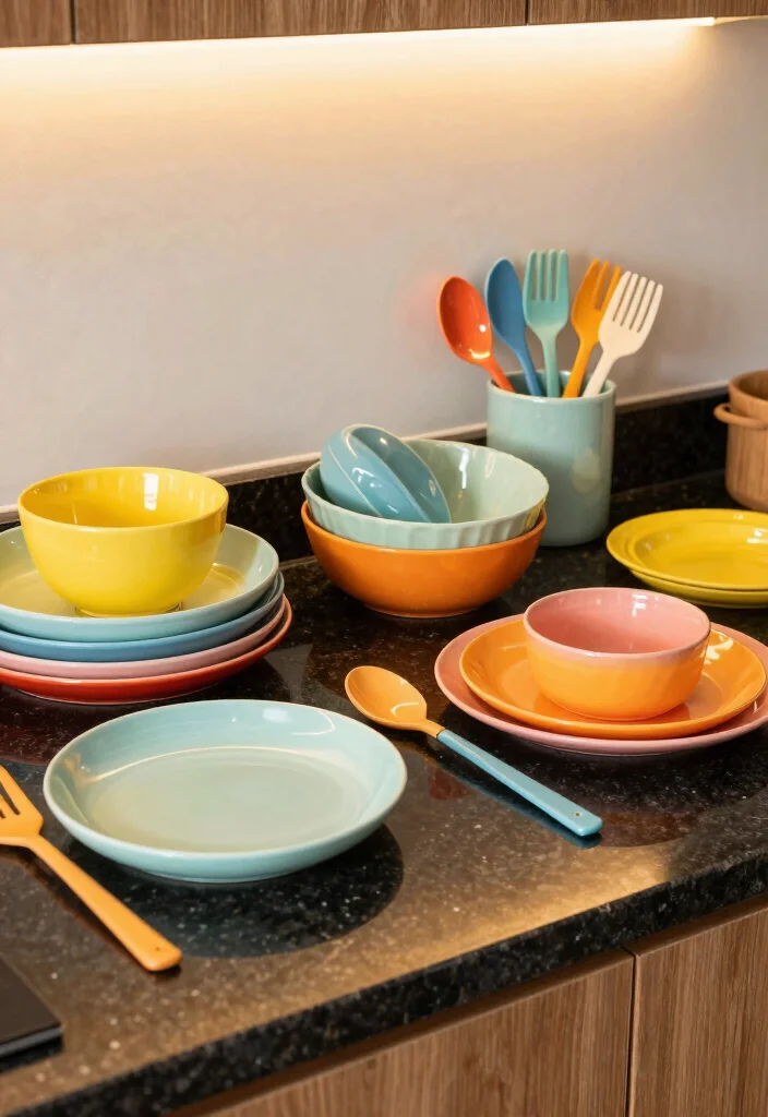 17 Black Granite Countertops Kitchen Modern Ideas With Sleek Style - 12. Black Granite with Colorful Accents 1