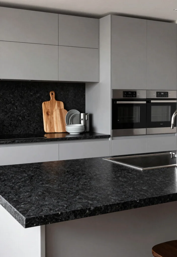 17 Black Granite Countertops Kitchen Modern Ideas With Sleek Style - 7. Textured Surfaces for Deeper Appeal 1