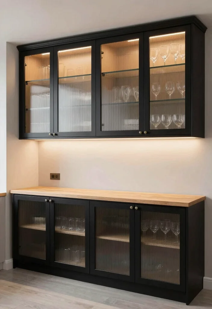 17 Floating Cabinets Kitchen Ideas With Minimal Appeal 10 17 Floating Cabinets Kitchen Ideas With Minimal Appeal - 10. Floating Cabinets with Glass Doors 1