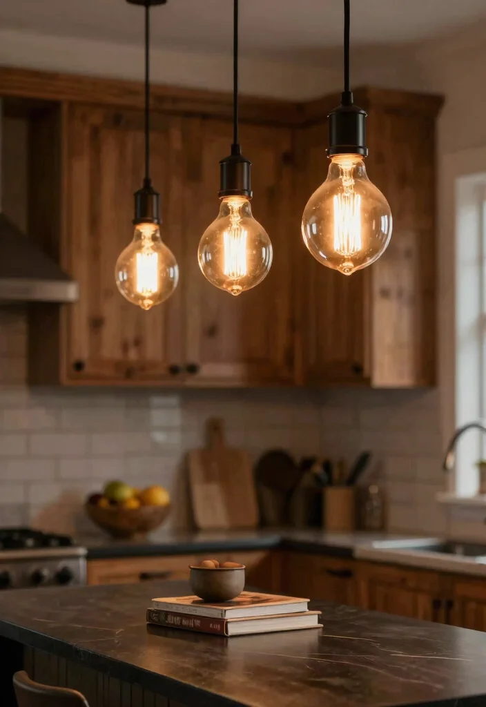 17 Hanging Lights Over Kitchen Island Ideas That Glow Beautifully - 1. Vintage Edison Bulb Pendants 1