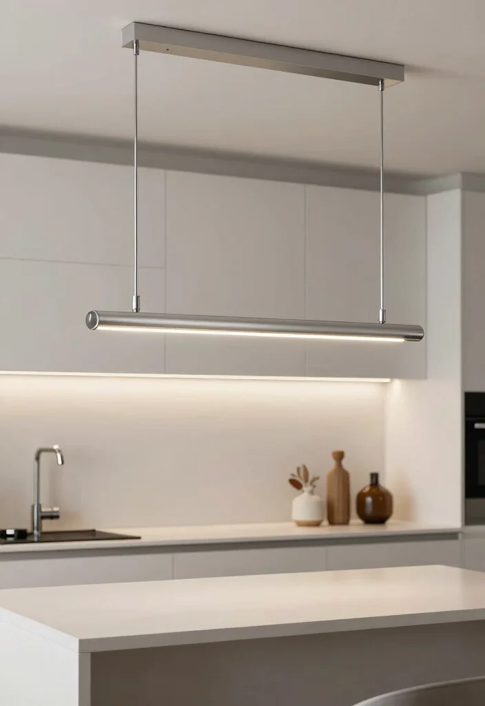17 Hanging Lights Over Kitchen Island Ideas That Glow Beautifully - 12. Sleek Metal Fixtures 1