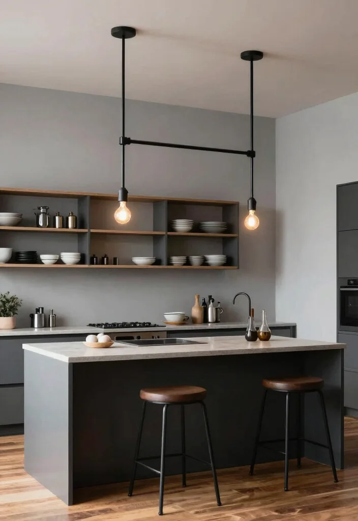 17 Hanging Lights Over Kitchen Island Ideas That Glow Beautifully - 2. Industrial Pipe Lights 1