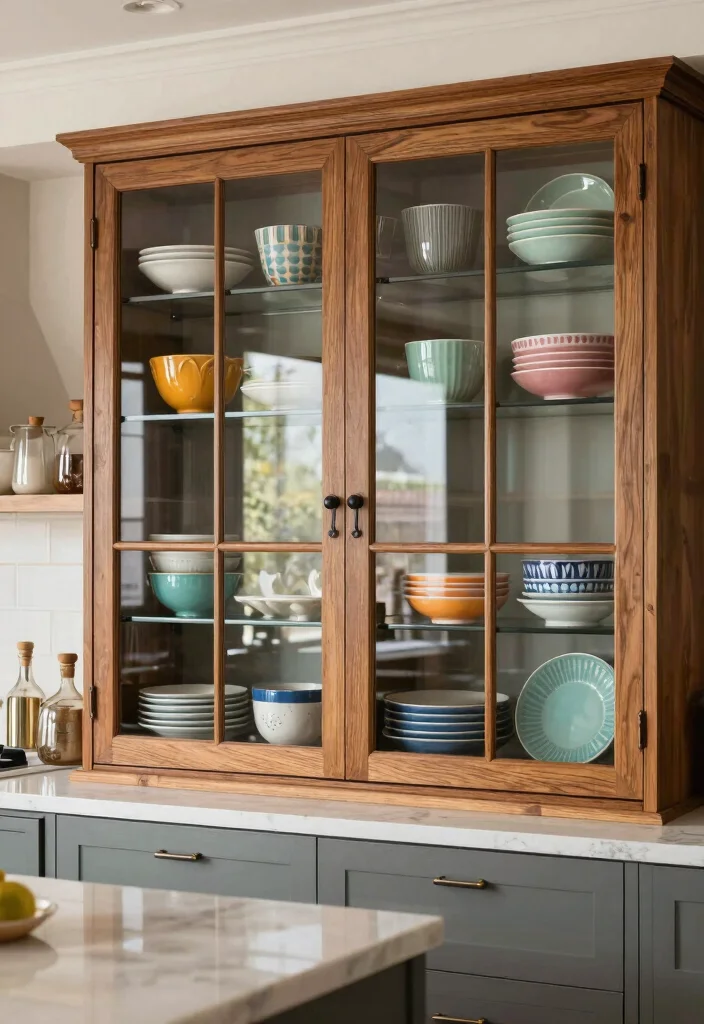 17 Kitchen Cabinets Designs Ideas That Elevate Storage - 11. Stylish Glass-Front Cabinets 1