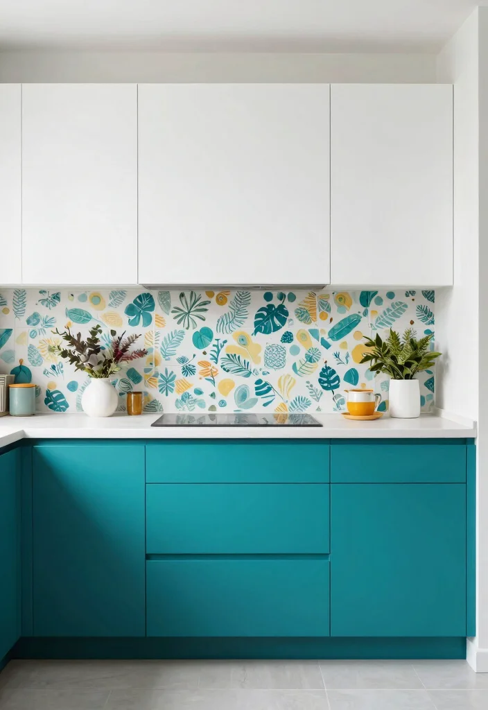 17 Kitchen Cabinets Designs Ideas That Elevate Storage - 14. Bold Colors and Patterns 1