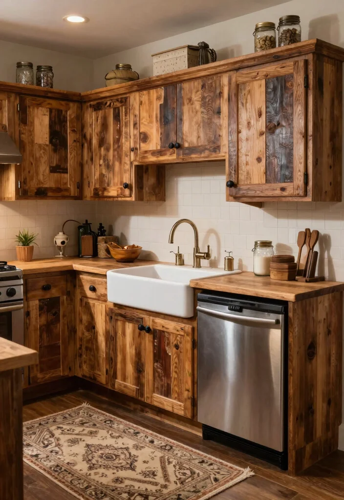 17 Kitchen Cabinets Designs Ideas That Elevate Storage - 2. Rustic Reclaimed Wood Cabinets 1