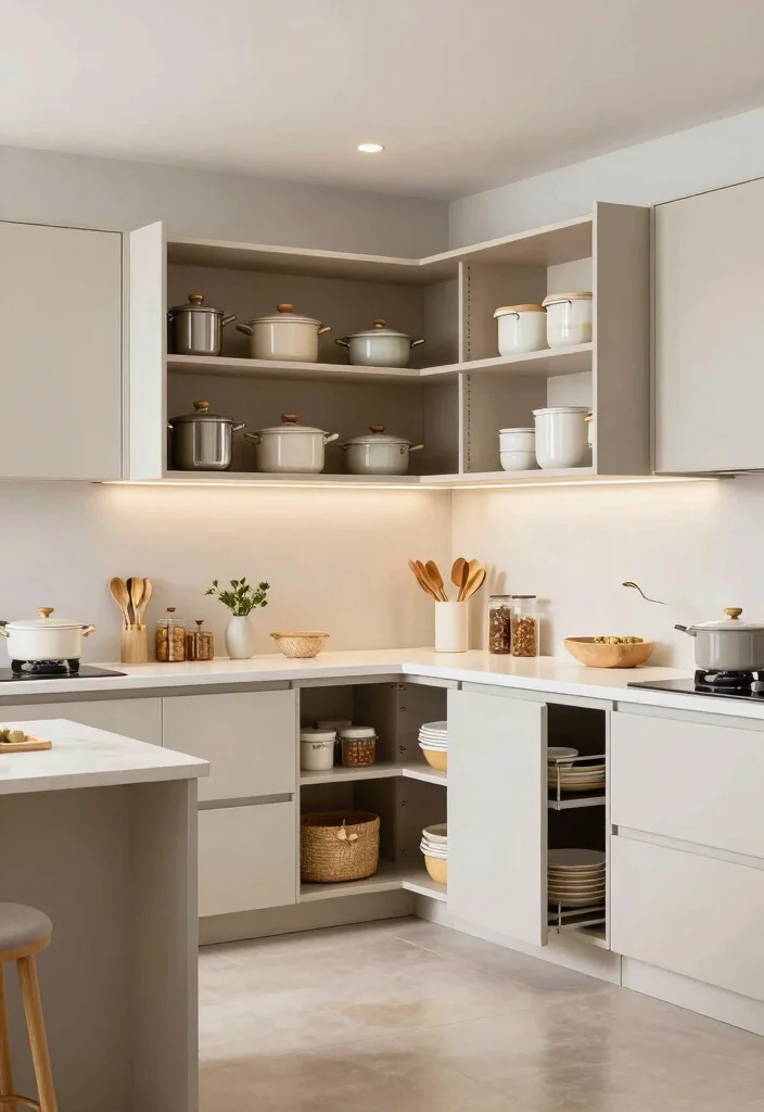 17 Kitchen Cabinets Designs Ideas That Elevate Storage - 9. Corner Cabinets for Maximum Storage 1