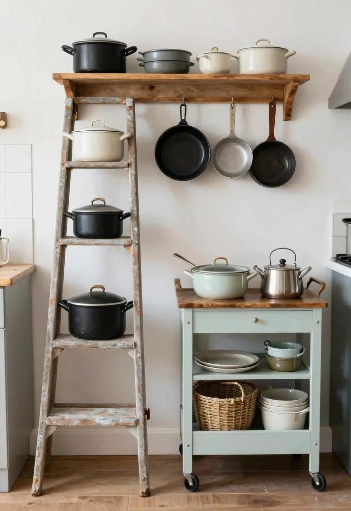 17 Kitchen Counter Organization 2026 Trending Ideas That Keep It Clutter Free - 16. Repurposed Furniture for Unique Storage 1