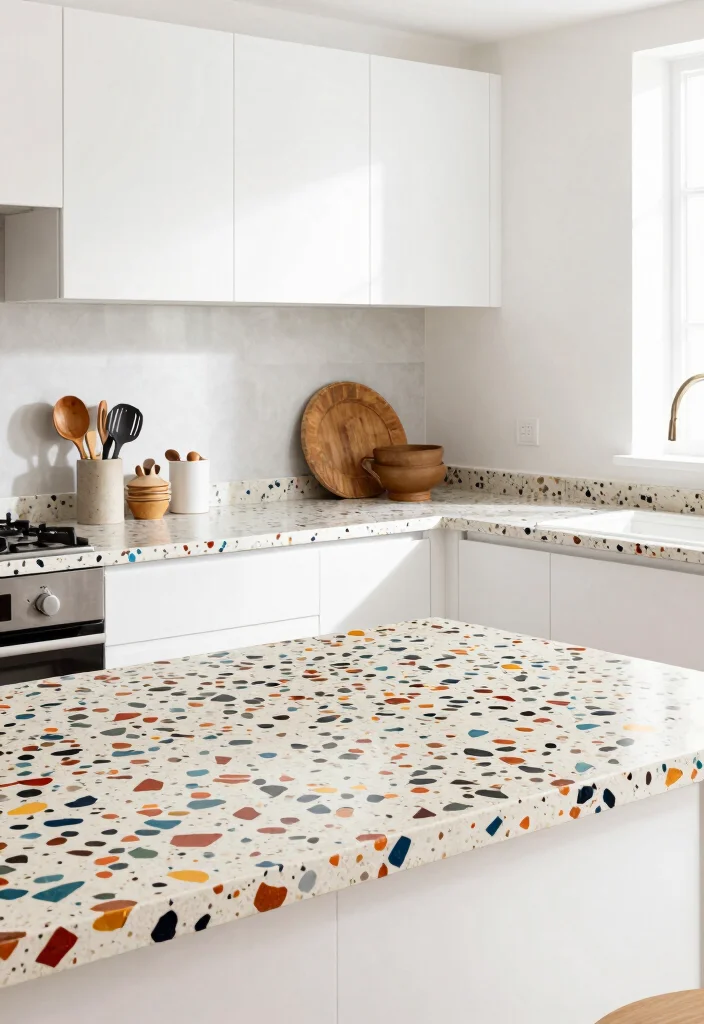 17 Kitchen Countertop Ideas That Upgrade Instantly 12 17 Kitchen Countertop Ideas That Upgrade Instantly - 12. Terrazzo Countertops 1