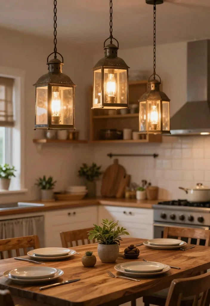 17 Kitchen Dining Lighting Ideas That Create Warm Ambience 10 17 Kitchen Dining Lighting Ideas That Create Warm Ambience - 10. Lantern-Style Hanging Lights 1