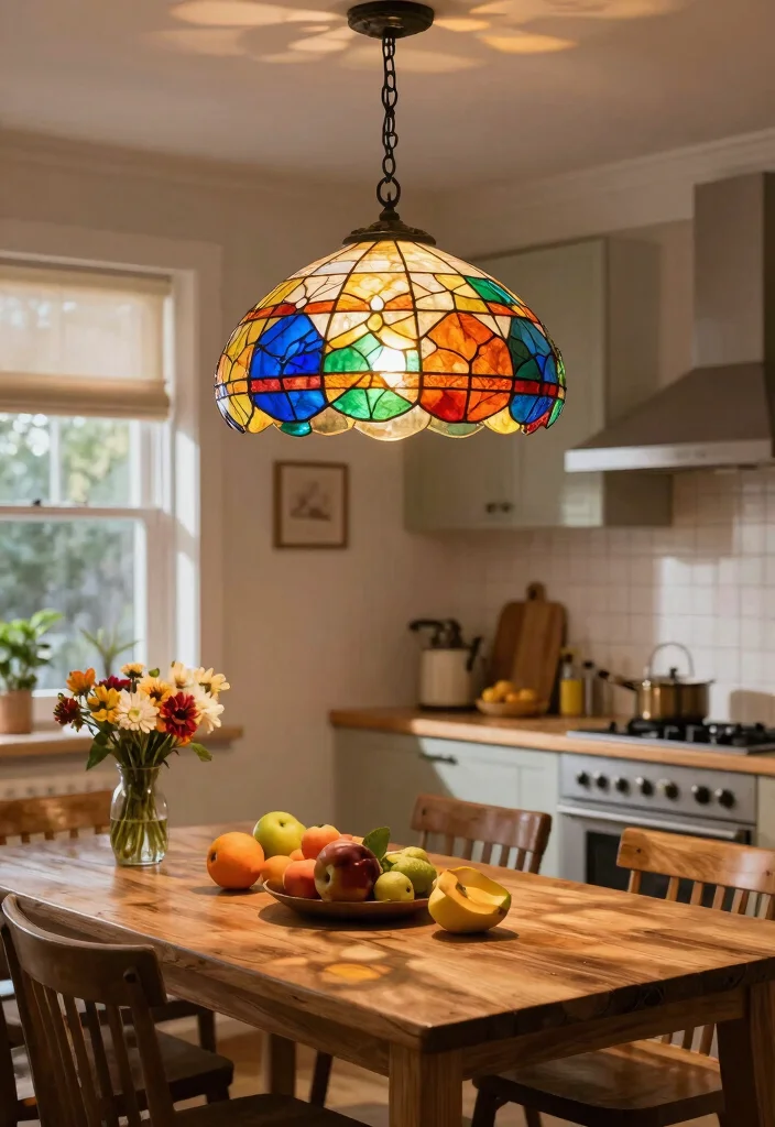 17 Kitchen Dining Lighting Ideas That Create Warm Ambience 13 17 Kitchen Dining Lighting Ideas That Create Warm Ambience - 13. Colorful Glass Fixtures 1
