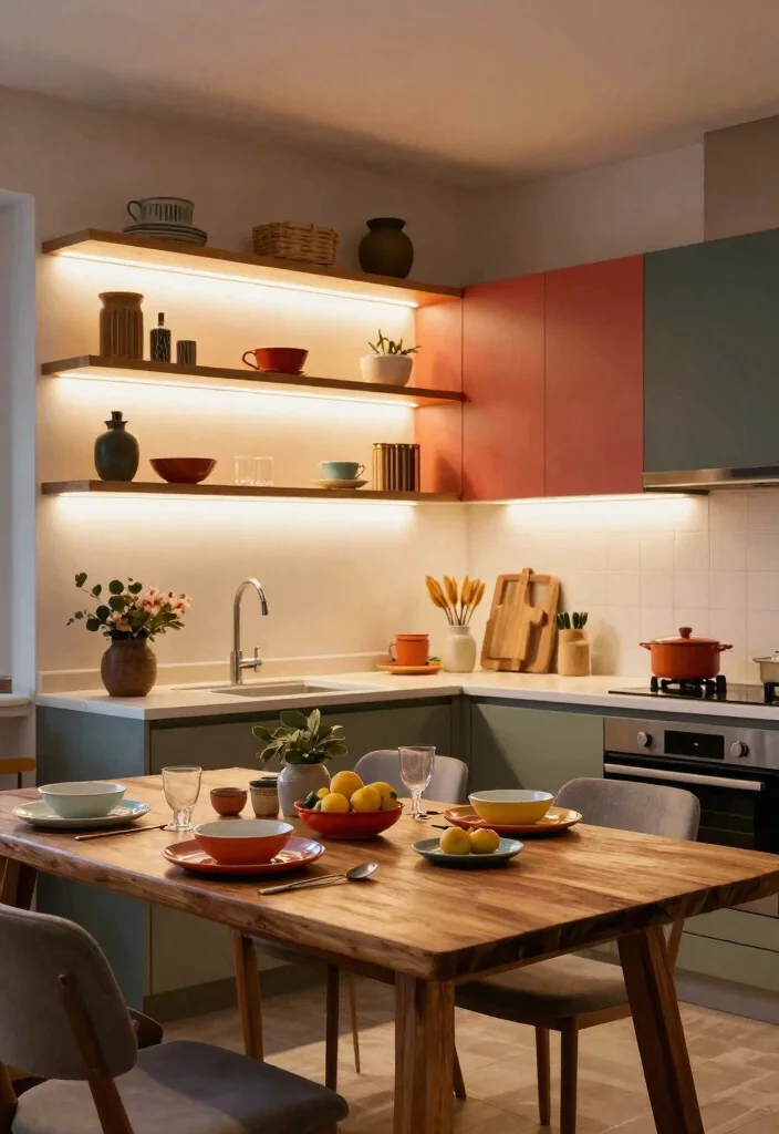 17 Kitchen Dining Lighting Ideas That Create Warm Ambience 16 17 Kitchen Dining Lighting Ideas That Create Warm Ambience - 16. Colorful LED Lighting 1