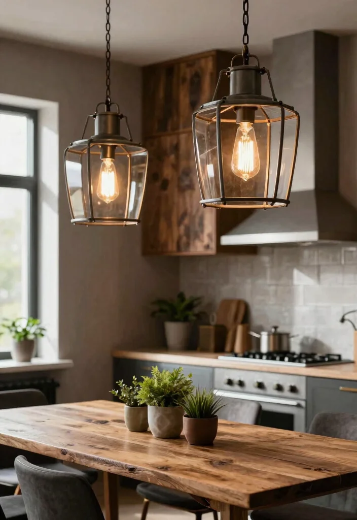 17 Kitchen Dining Lighting Ideas That Create Warm Ambience 3 17 Kitchen Dining Lighting Ideas That Create Warm Ambience - 3. Industrial Chic Lighting Fixtures 1