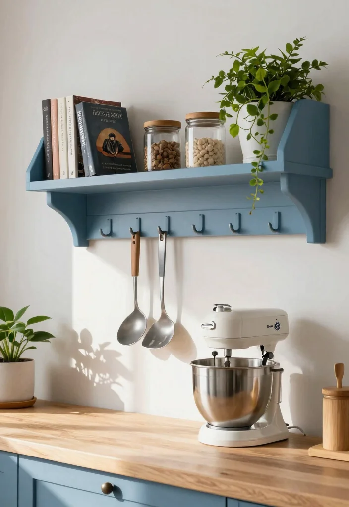 17 Kitchen Garage Cabinet Ideas That Hide Appliances - 2. Open Shelving with Concealed Hooks 1