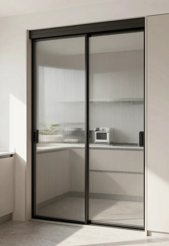 17 Kitchen Garage Cabinet Ideas That Hide Appliances - 8. Sliding Pantry Doors 1