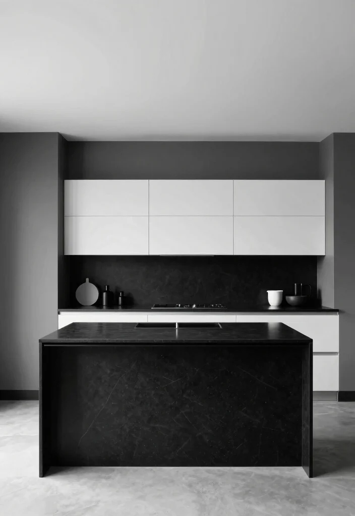 17 Kitchen With Black Granite Countertops Ideas With Luxe Depth - 6. Elegant Monochrome Palette 1