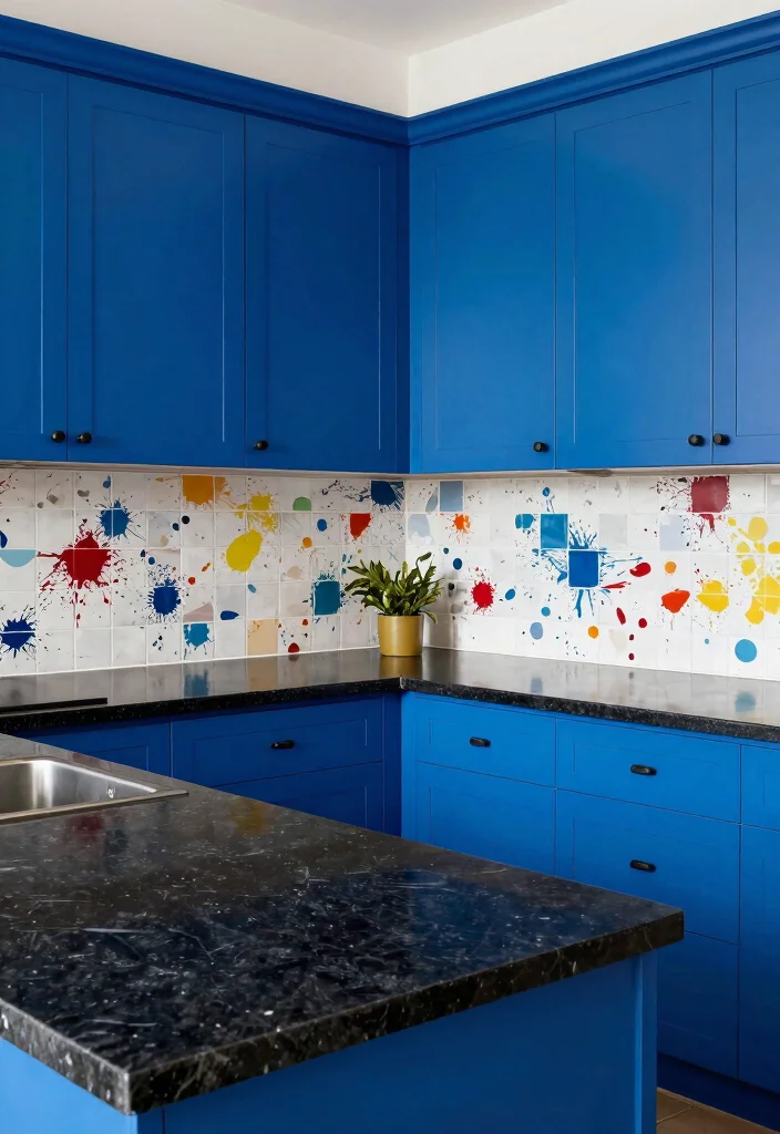 17 Kitchen With Black Granite Countertops Ideas With Luxe Depth - 7. Bold and Beautiful: Color Pops 1