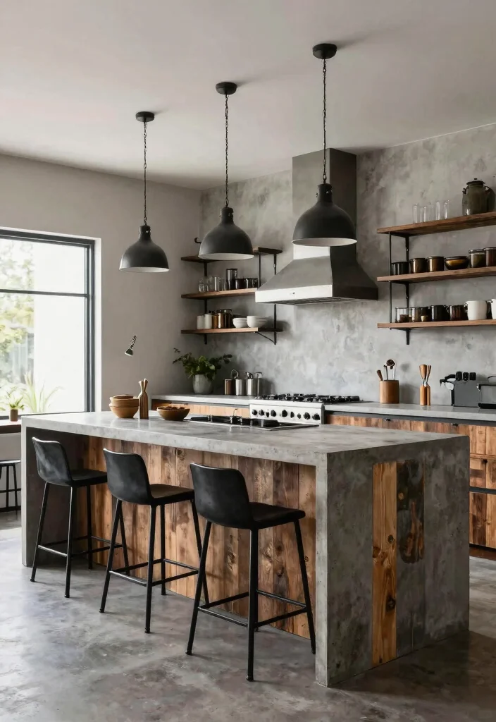 17 Open Island Kitchen Ideas With Airy Flow 7 17 Open Island Kitchen Ideas With Airy Flow - 7. Industrial Chic 1