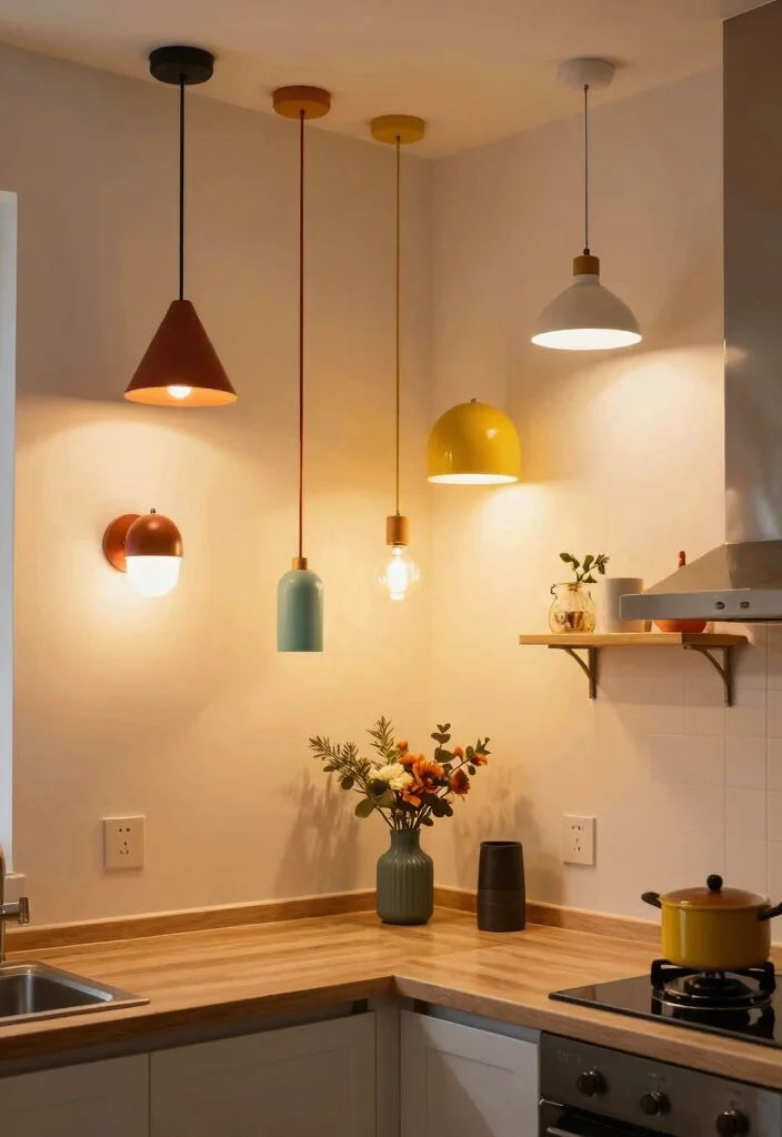 17 Small Kitchen Lighting Fixtures Ideas That Brighten Efficiently - 14. Creative Fixture Combinations 1