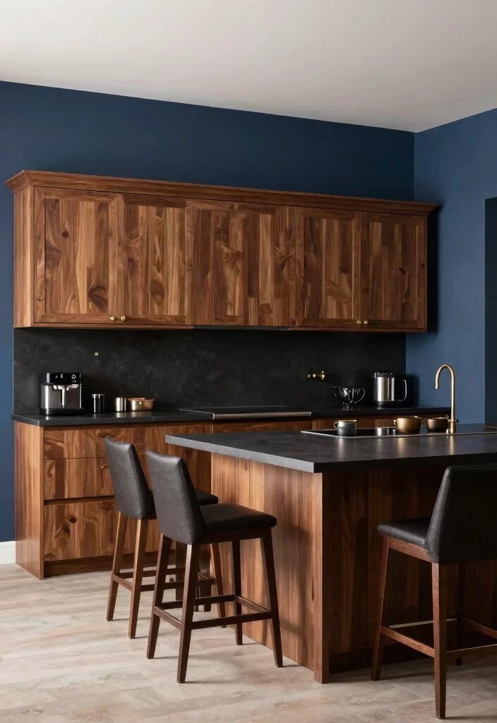 17 Swiss Coffee Kitchen Cabinets Ideas With Creamy Warm Tone - 3. Elegant Contrast with Dark Accents 1