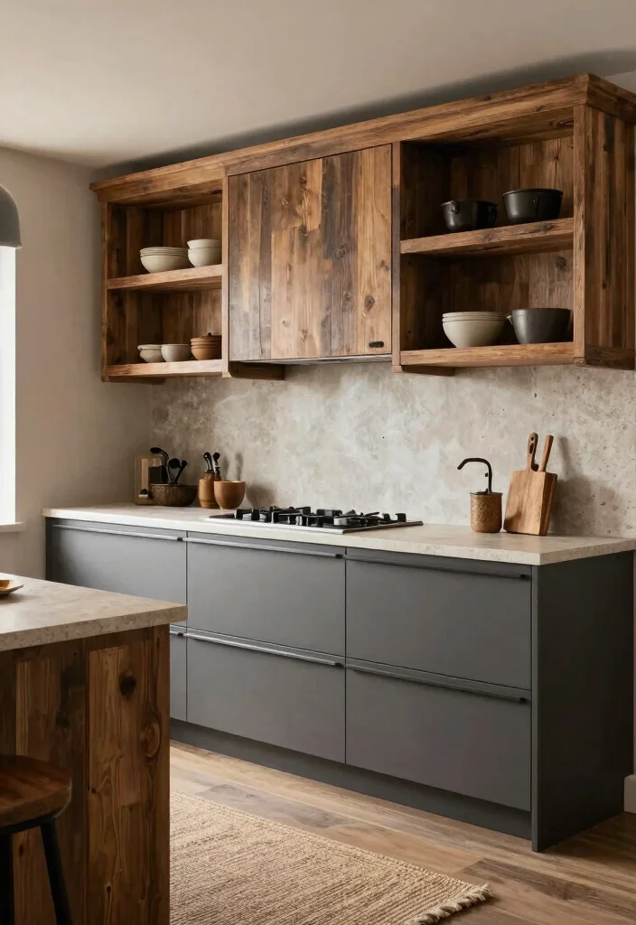 17 Swiss Coffee Kitchen Cabinets Ideas With Creamy Warm Tone - 7. Rustic Charm with a Modern Twist 1