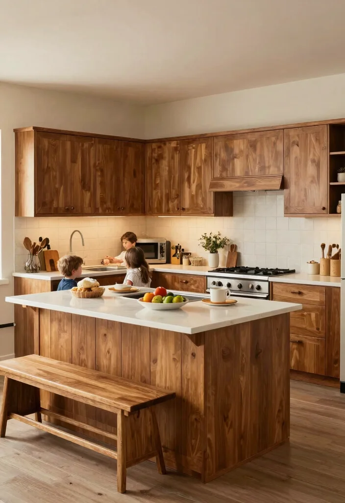 17 Swiss Coffee Kitchen Cabinets Ideas With Creamy Warm Tone - 8. Family-Friendly Design 1