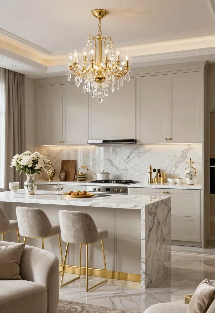 17 Swiss Coffee Kitchen Cabinets Ideas With Creamy Warm Tone - 9. Luxurious Touches 1