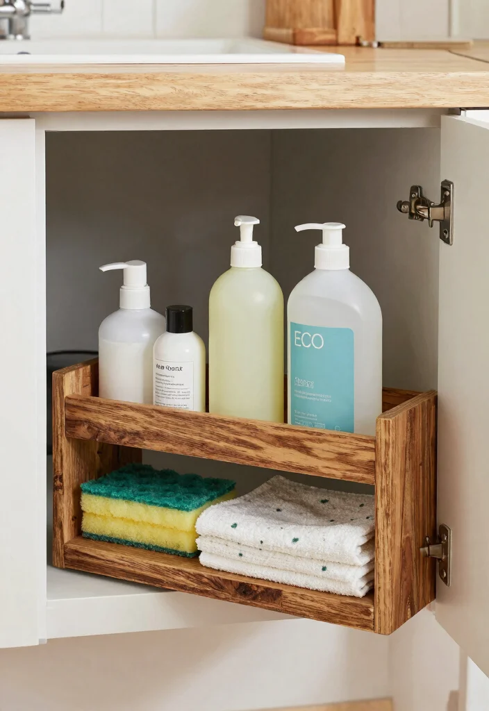 17 Undersink Organizing Kitchen Ideas That Work Smart - 10. Hang a Small Shelf 1