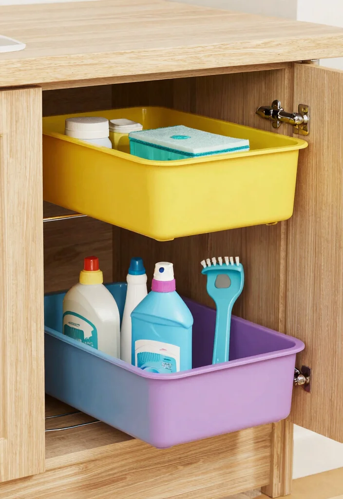17 Undersink Organizing Kitchen Ideas That Work Smart - 14. Implement a Color-Coding System 1