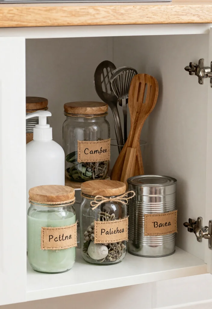 17 Undersink Organizing Kitchen Ideas That Work Smart - 5. Use Recycled Material Containers 1